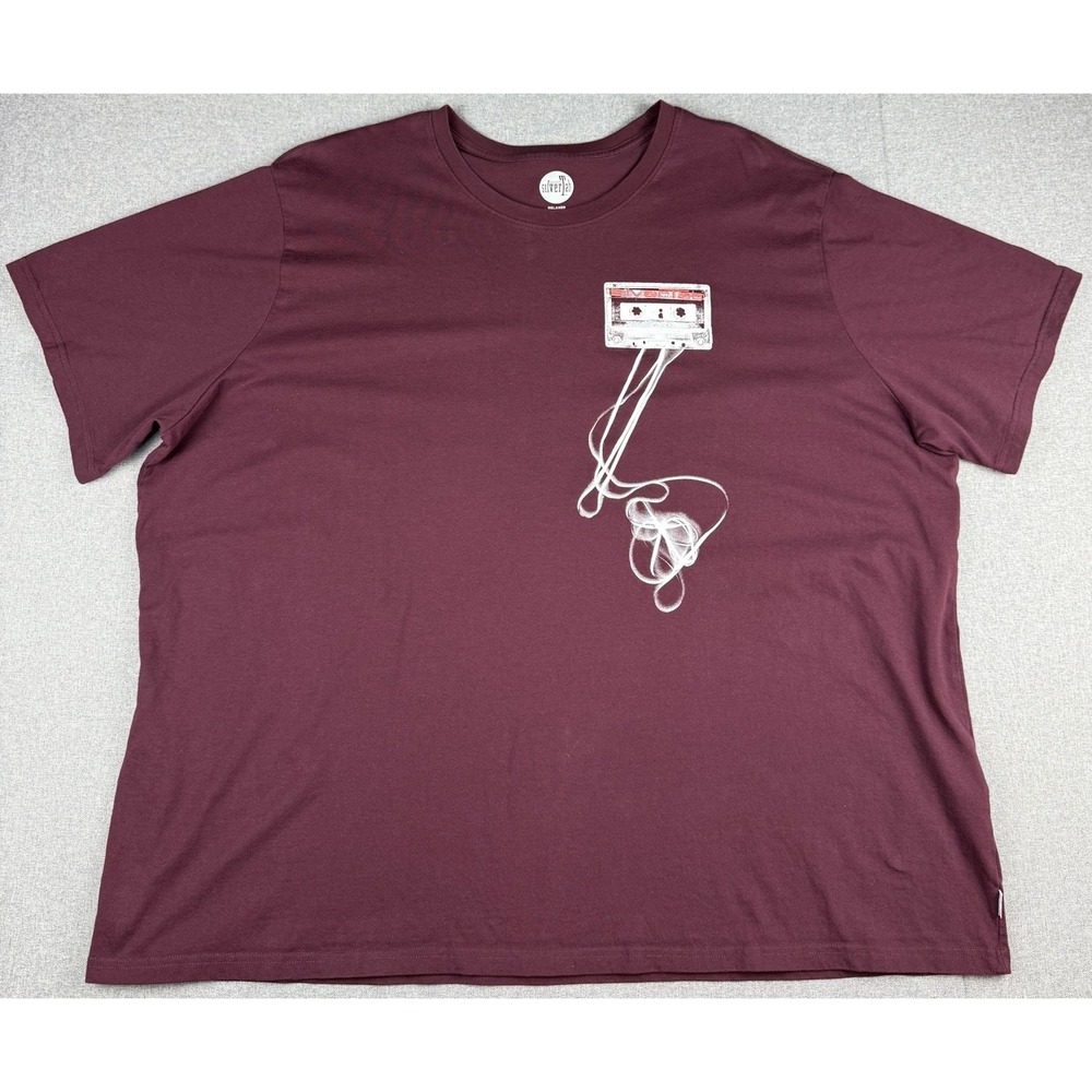 Levi's SilverTab T Shirt Mens 3XL Burgundy Cassette Tape Graphic Relaxed Fit